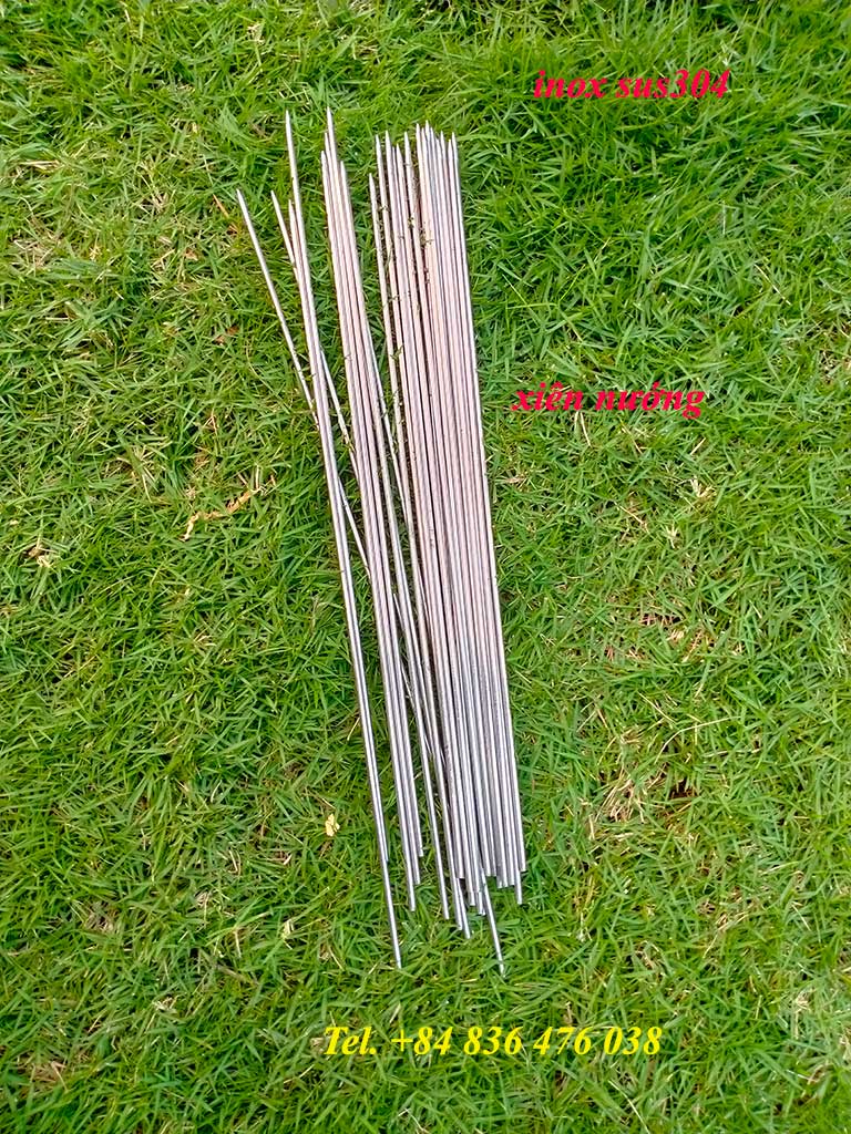 [Combo 20 Que xiên] nướng cá, tôm, nướng thịt bằng inox sus304 đường kính 3mm dài 30cm - dùng trọn đời không lo gỉ sét