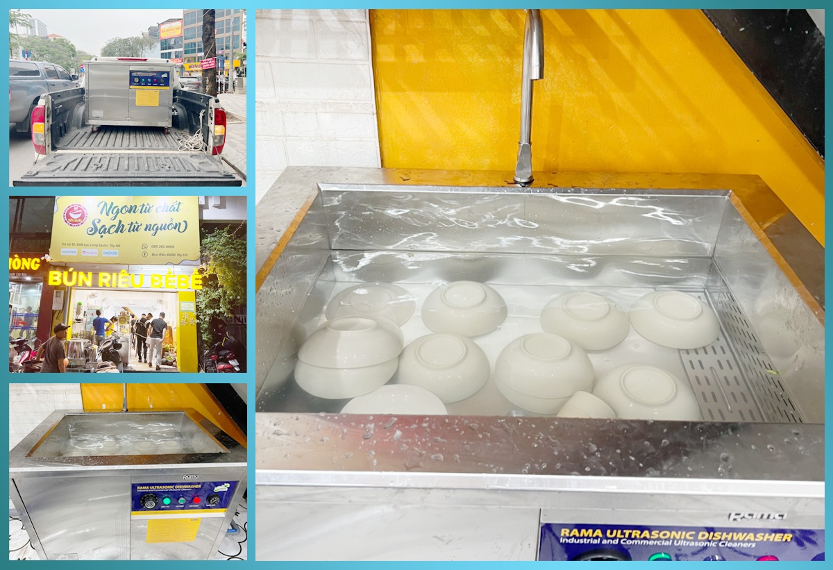 Máy rửa bát sóng siêu âm nhà hàng Rama RB800 dung tích 108L - Hàng chính hãng