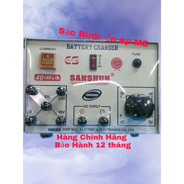 Máy sạc bình ắc quy 6V-12V-24V-36V  40A dùng cho ắc quy 200Ampe trở xuống