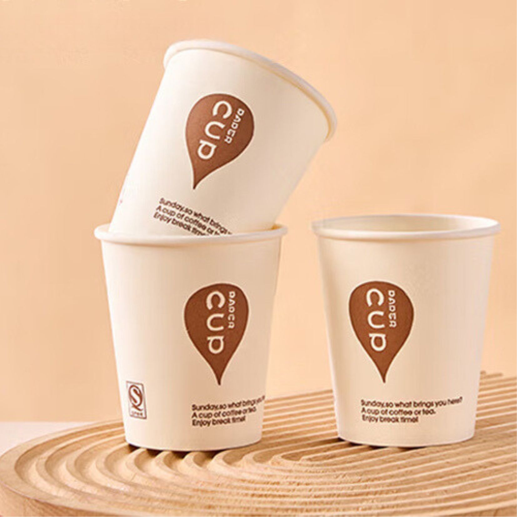 Set 100 cốc giấy dùng 1 lần 235ml Suncojia tiện lợi, dễ dàng phân hủy an toàn với môi trường