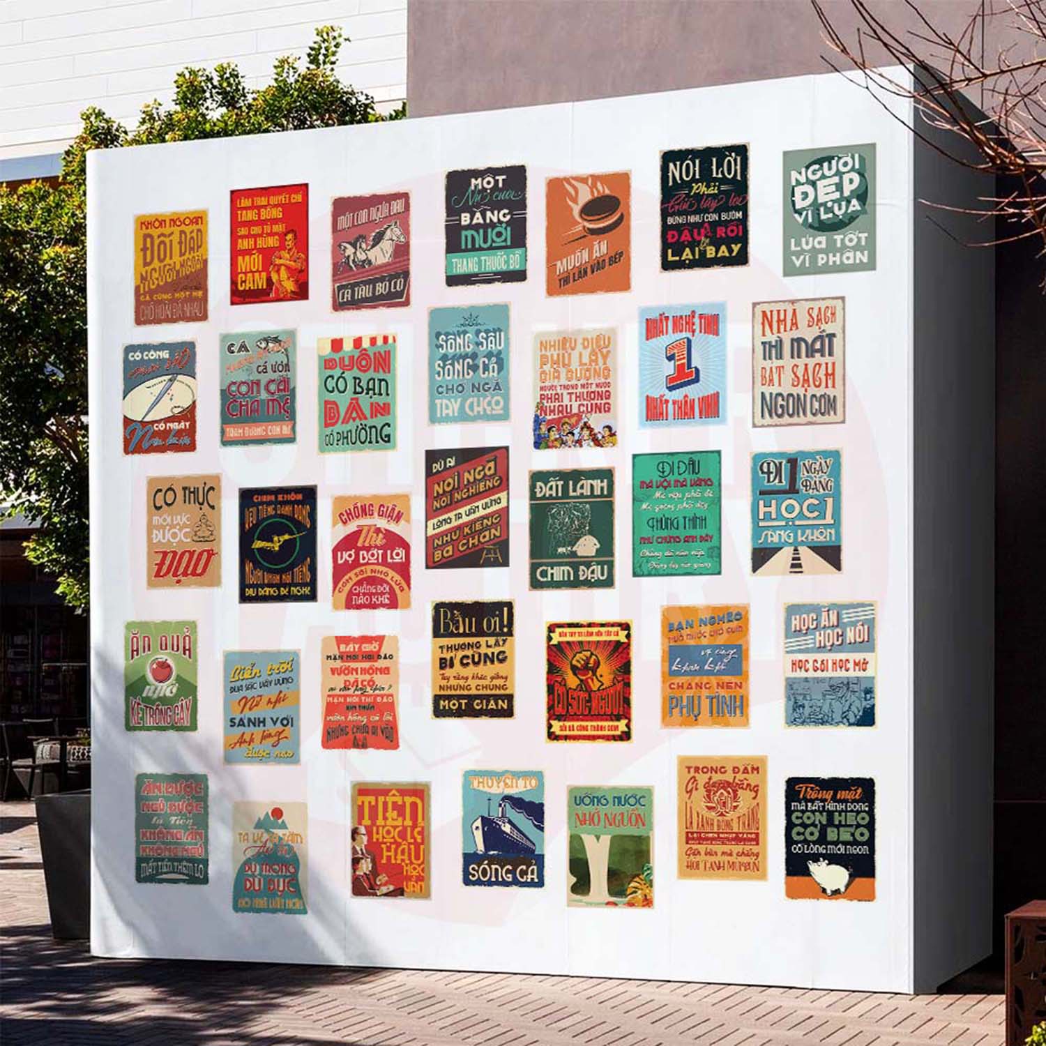 PROPAGANDA CA DAO TỤC NGỮ VIỆT NAM - Set 50 Poster A4 dán tường trang trí decor STICKER FACTORY