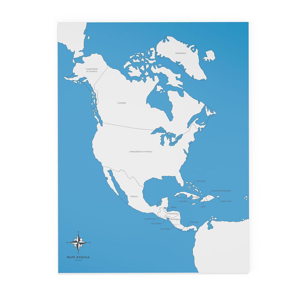 Đồ chơi trẻ em Oreka Montessori Chỉ dẫn ghép hình bản đồ: Bắc Mỹ, có nhãn - 0740600