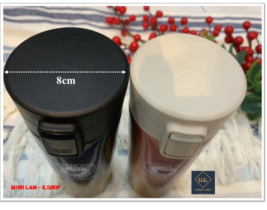 Bình giữ nhiệt, bình coffee Inox 2 lớp SUS 304 nắp bật tiện dụng 500ml