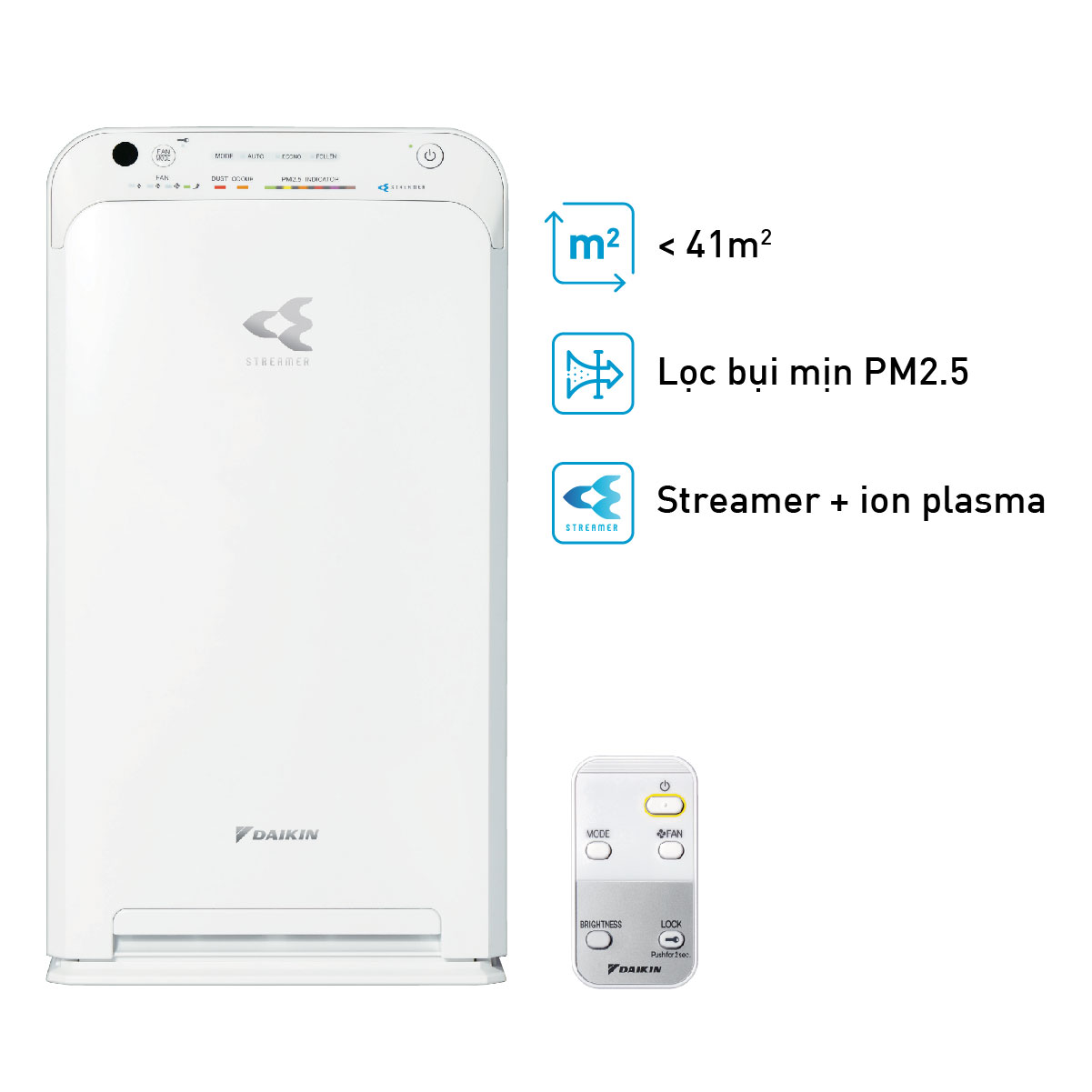 Máy lọc không khí cao cấp DAIKIN MC55UVM6 Công Nghệ Lọc Kép Dành cho Phòng Có Diện Tích 41 m2 - Hàng Chính Hãng