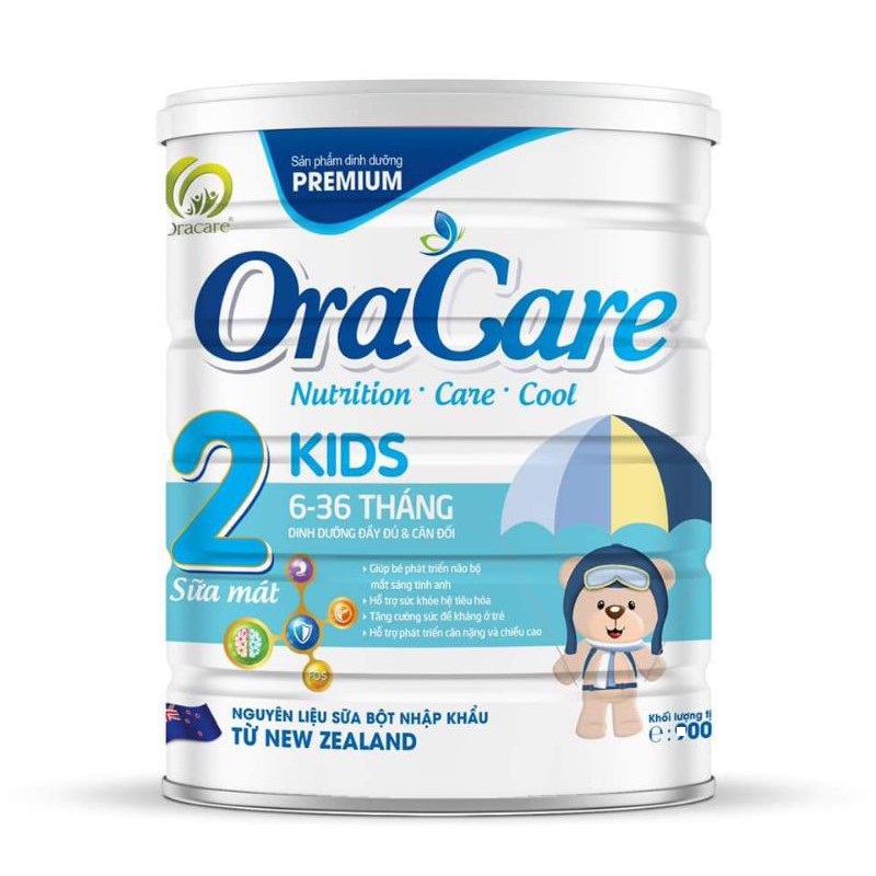 Sữa OraCare Kids step 2 lon 900g - Dinh dưỡng đầy đủ và cân đối dành cho trẻ từ 6 - 36 tháng tuổi.