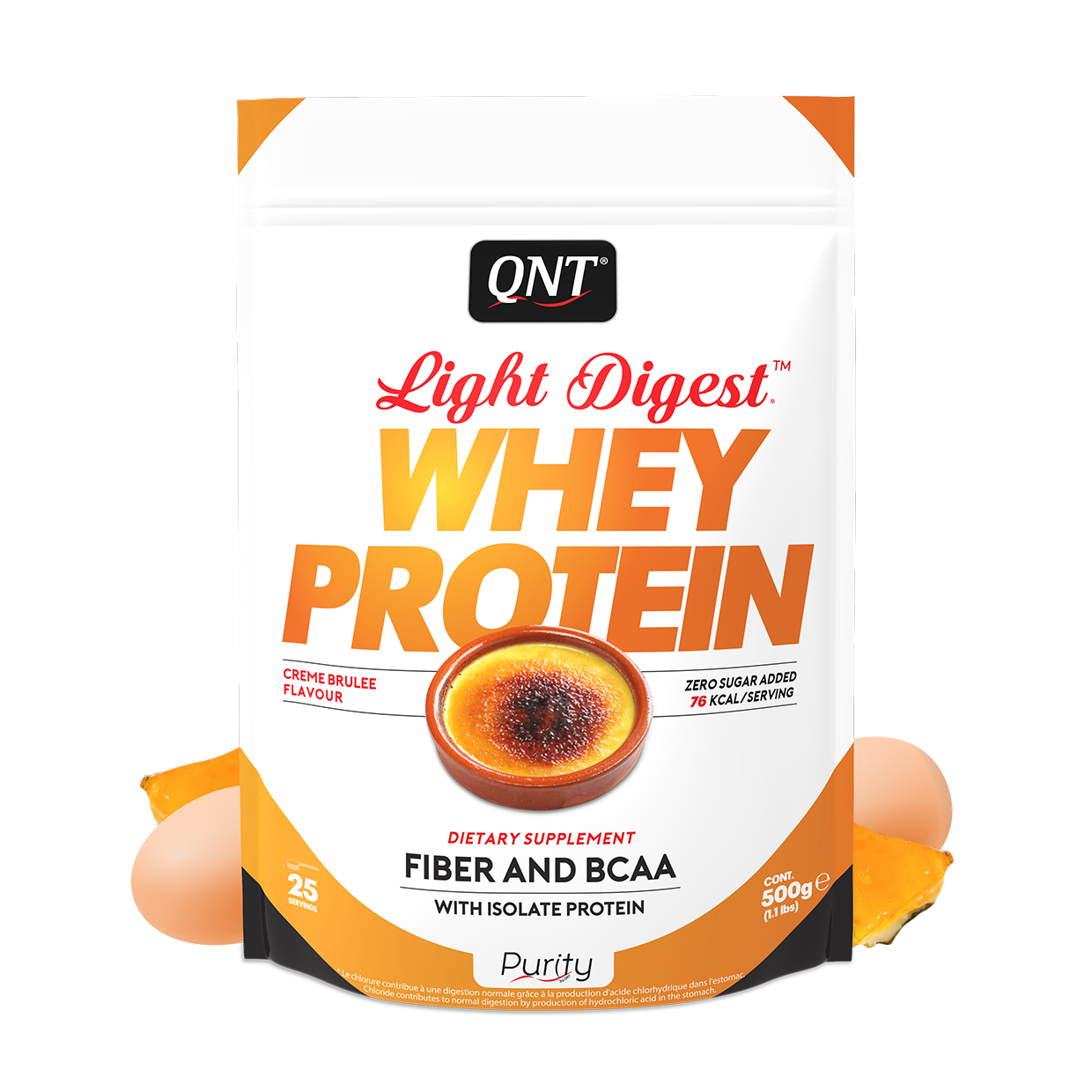 Bột Đạm Whey Hương Vị Kem Cháy hiệu QNT 500g (QNT Light Digest Whey Protein Creme Brulee 500g)