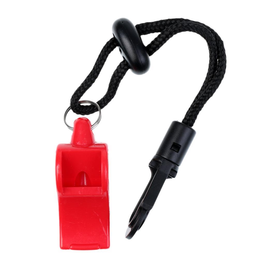 2-5pack Emergency Whistle with Clip On Lanyard for Outdoor Kayak Boat Safety Red