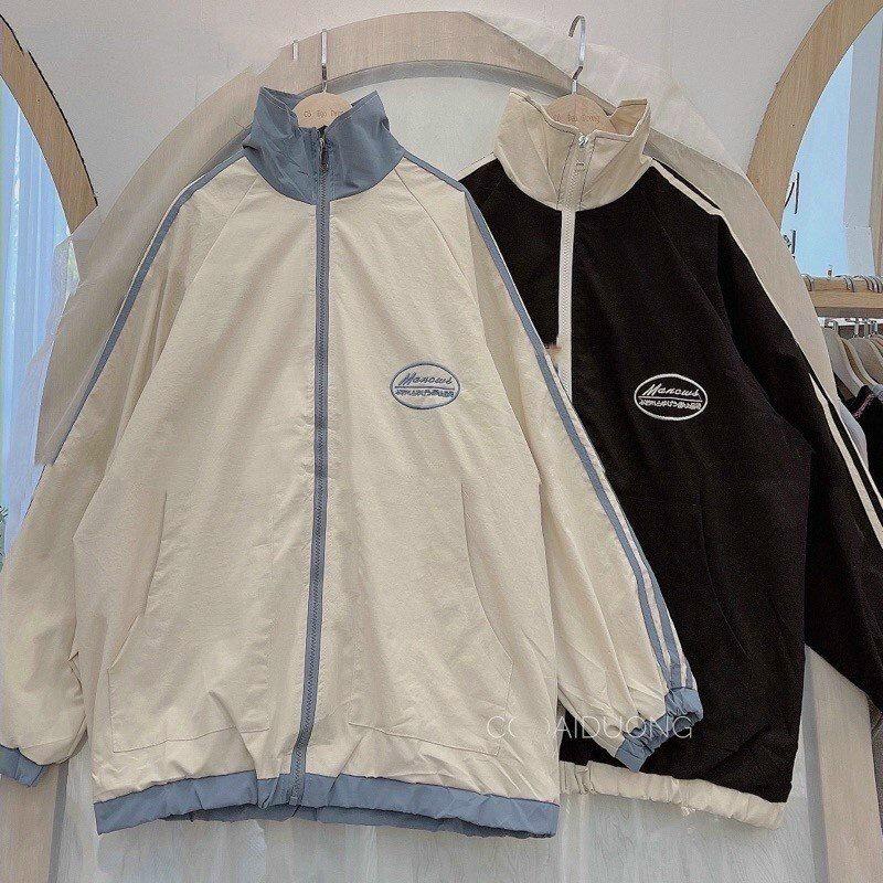 Áo Khoác Bomber Dù RECORDS MONOCUB Nam Nữ Ulzzang Unisex Kiểu Form Rộng 2 Lớp Jacket