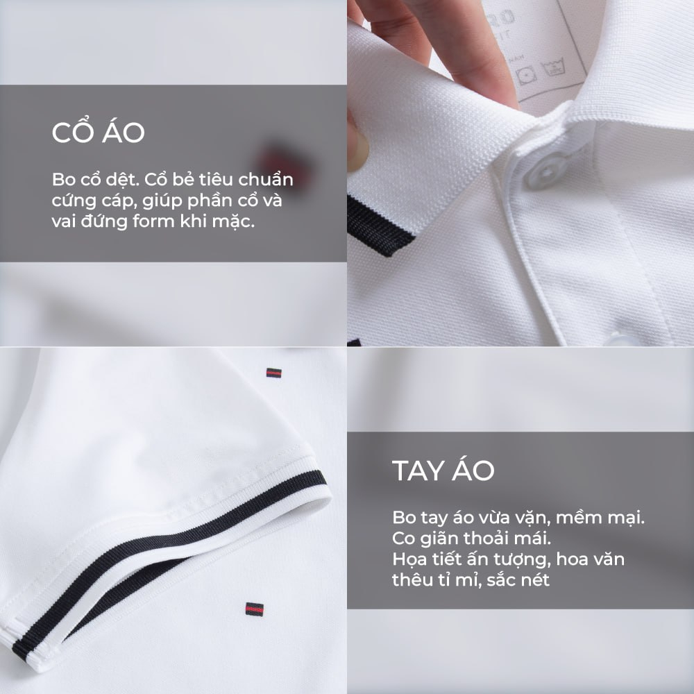 Áo polo nam, áo thun nam có cổ in hoạ tiết chất liệu cotton CVC cao cấp, dáng thể thao slimfit trẻ trung LEBRO TPL23-03