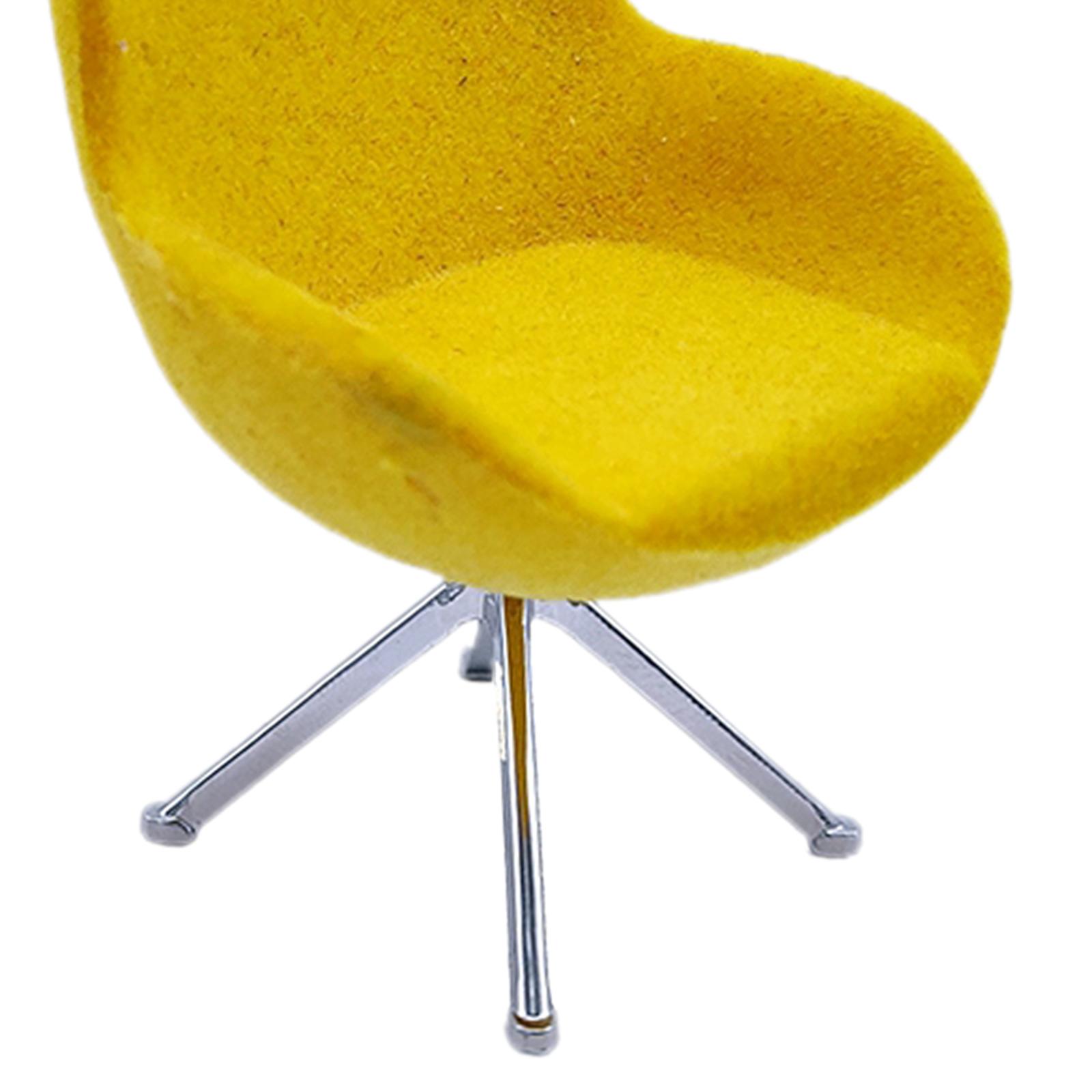 Yellow Dollhouse Toy Miniature Furniture Plastic Outdoor Garden Chair Toy 1:12