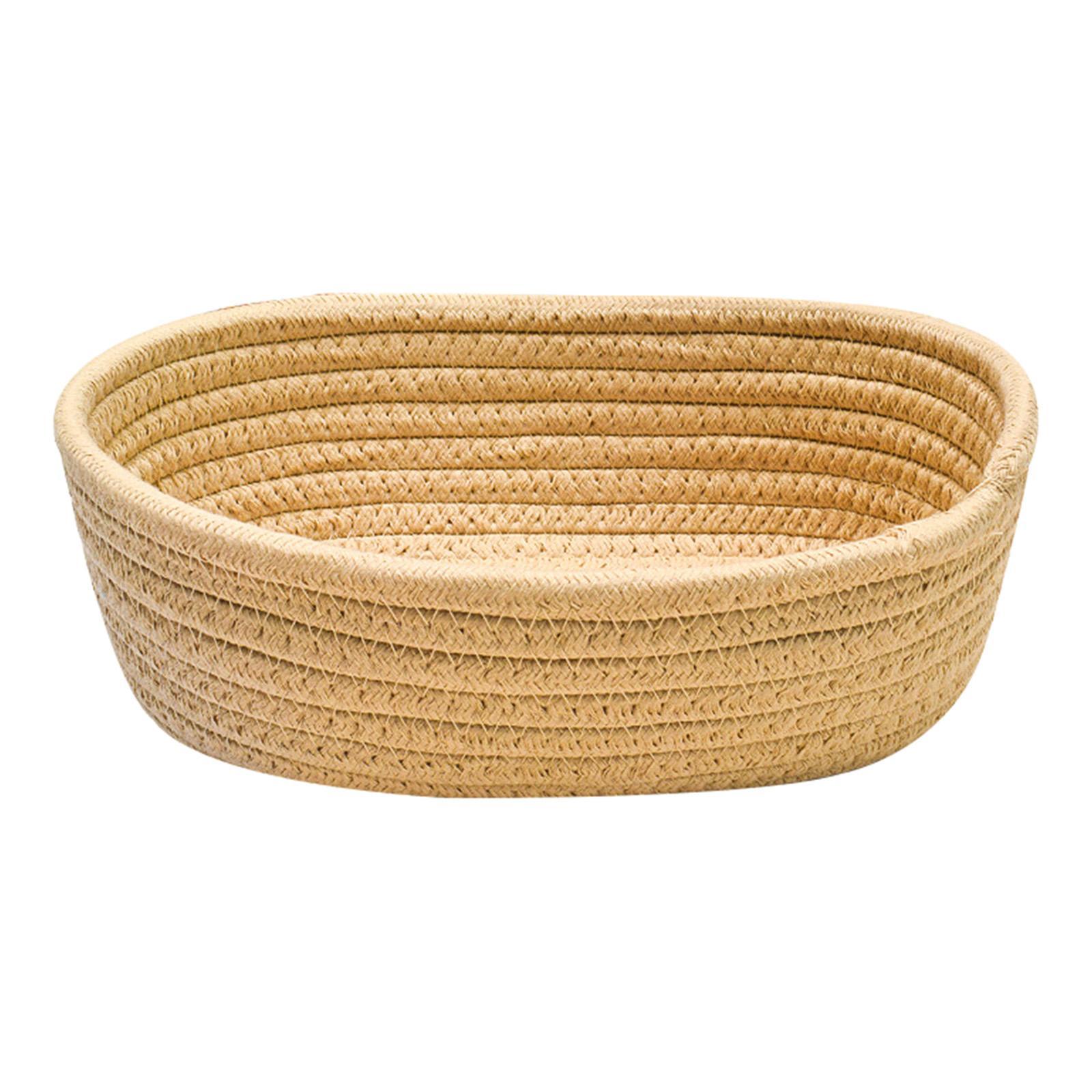 Small Hand Woven Storage Basket Dog Toy Organizer Gray