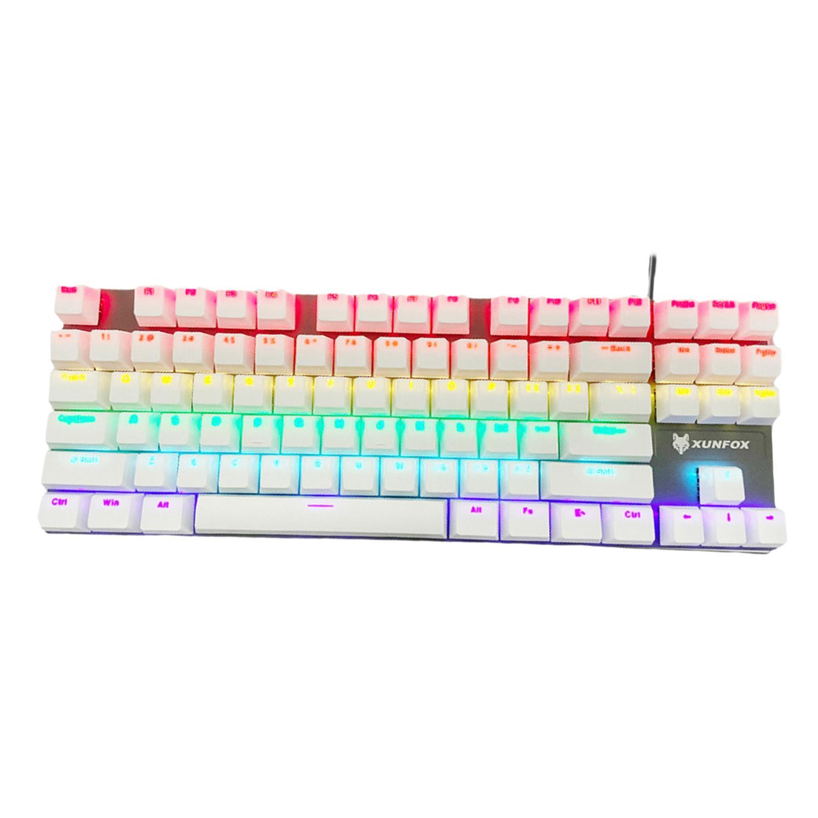 RGB 87 Keys Gaming Mechanical Keyboard USB Wired Space Saving for A