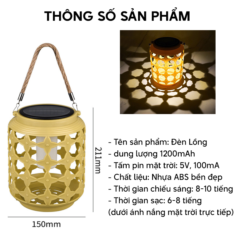 Đèn trang trí năng lượng mặt trời đèn lồng, tích kiệm điện, bóng siêu sáng, chống thấm nước - DA3146