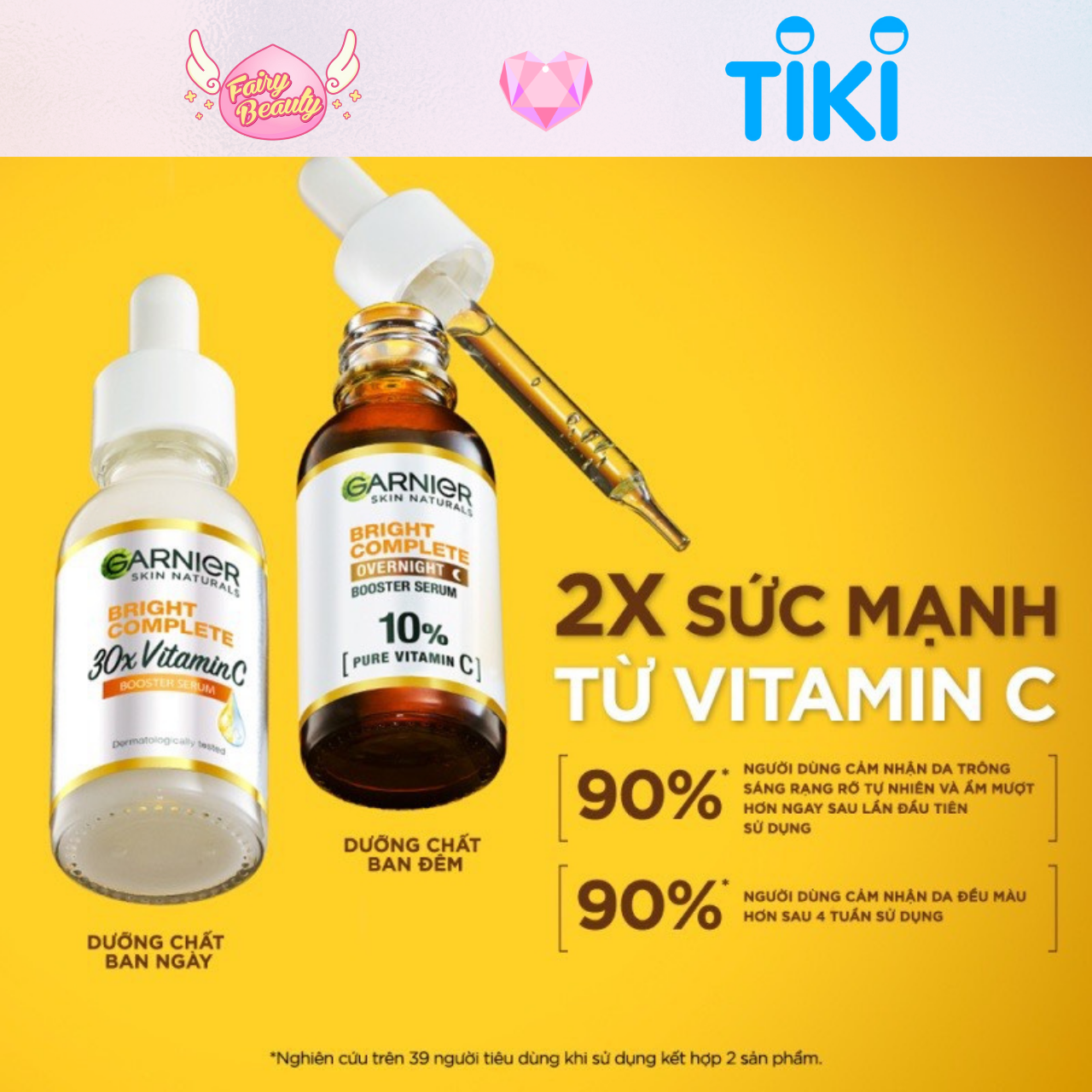 [GARNIER] Tinh Chất Dưỡng Ban Đêm 10% Vitamin C Giúp Làm Sáng Da Bright Complete Overnight 10% Pure Vitamin C 30ml