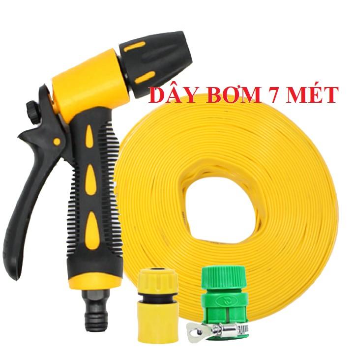 Bộ dây vòi xịt nước rửa xe, tưới cây . tăng áp 3 lần, loại 7m, 10m 206319 cút sập, nối PE