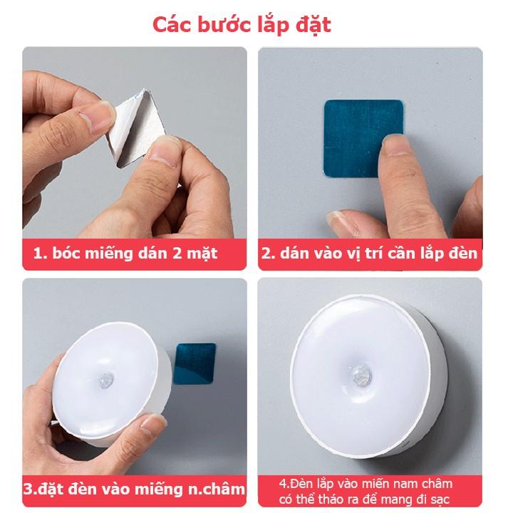 Đèn cảm ứng chuyển động đèn Led dán tường cảm biến thông minh không dây dán tủ quần áo, cầu thang, phòng ngủ...