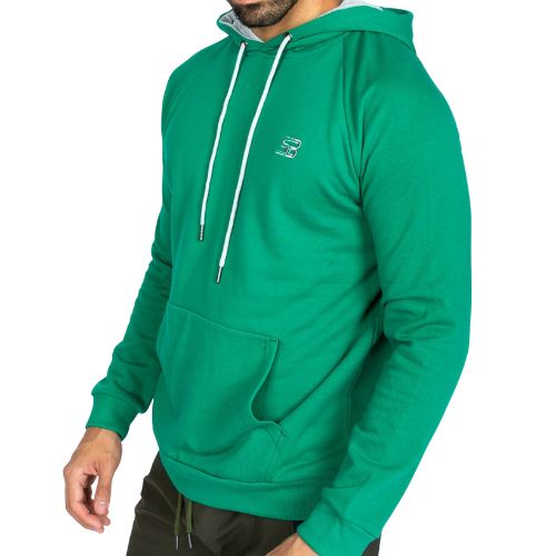 Áo hoodie nam Simple &amp; Basic , có túi trước, màu xanh lá