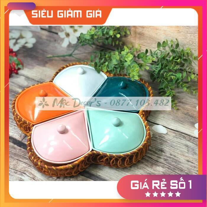 KHAY SỨ ĐẸP, KHAY HŨ SỨ GỖ , KHAY MỨT TẾT BÁT TRÀNG CỰC ĐẸP