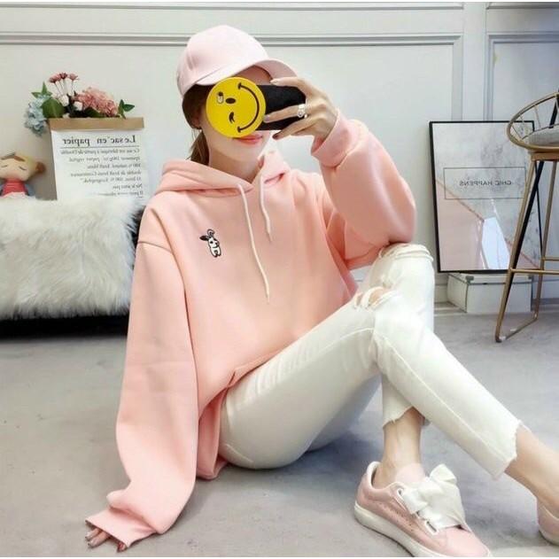 Áo hoodie nữ  Áo khoác hoodie nữ giữ ấm mùa đông lạnh ( tai thỏ ) cute thời trang Freesize dưới 60kg