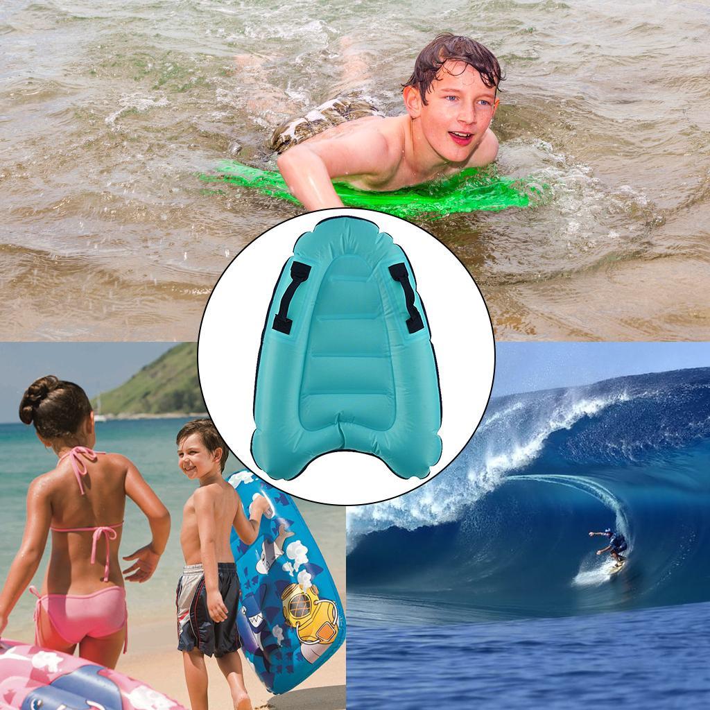 2x Portable Inflatable Surf Body Board with Handle Swimming Floating Mat