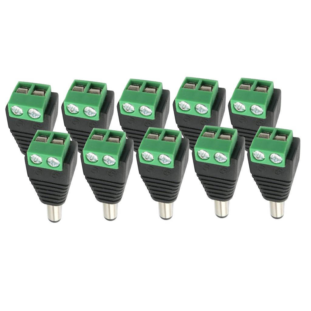 10 12V Nam DC Jack Cắm Dành Cho Dải Đèn LED 120W Nhiệt Độ Hoạt Động: -50 ° C ~ 68 ° C