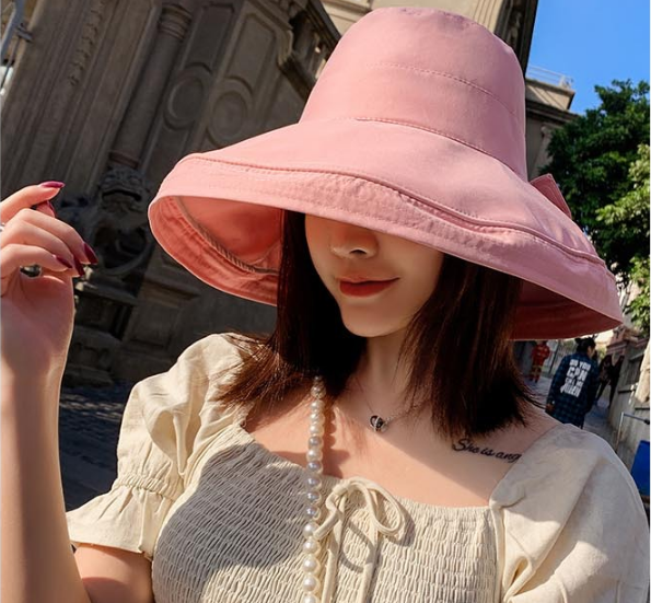 Mũ rộng vành nữ tạo kiểu phong cách Hàn mới, nón nữ rộng vành thời trang