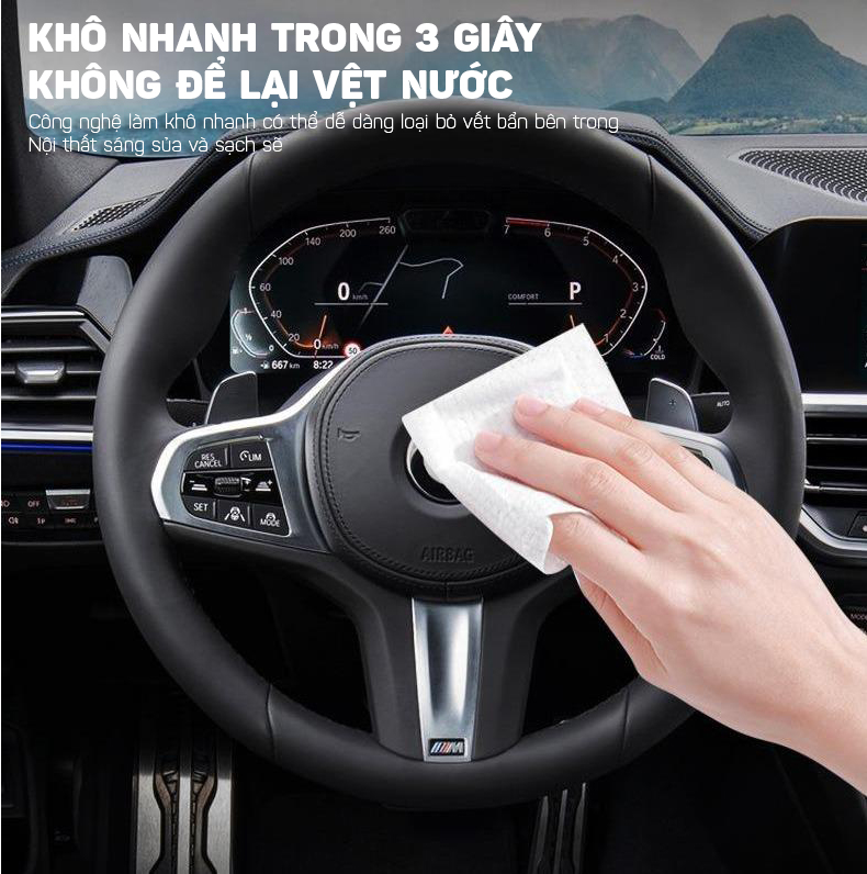 Khăn Ướt Đa Năng Lau Sạch Vết Bẩn Và Bảo Dưỡng Nội Thất Da Ô Tô, Đồ Da Như Mới Tiện Lợi SHIMA - Hàng Nhập Khẩu