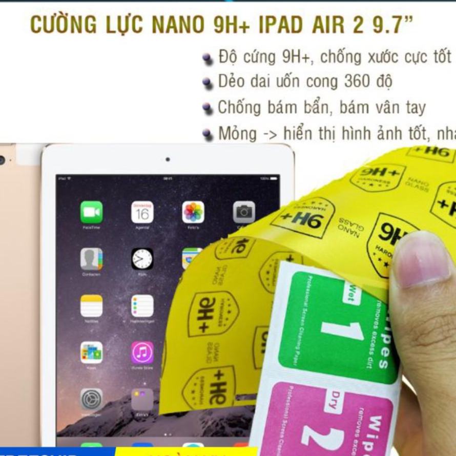 Dán cường lực dẻo nano 9H dành cho iPad Air 2 9.7 inch