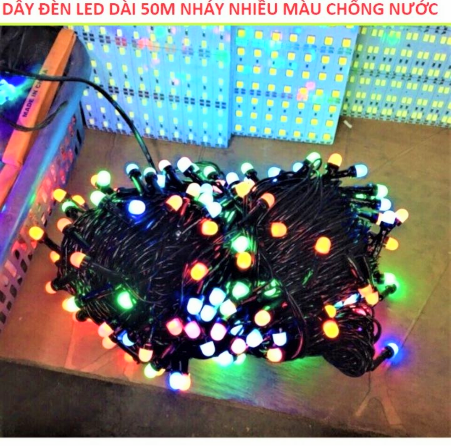 SÁNG CỰC ĐẸP VỚI CUỘN DÂY LED TRANG TRÍ NHẤP NHÁY NHIỀU MÀU DÀI 50M HÀNG ĐẸP CHUẨN