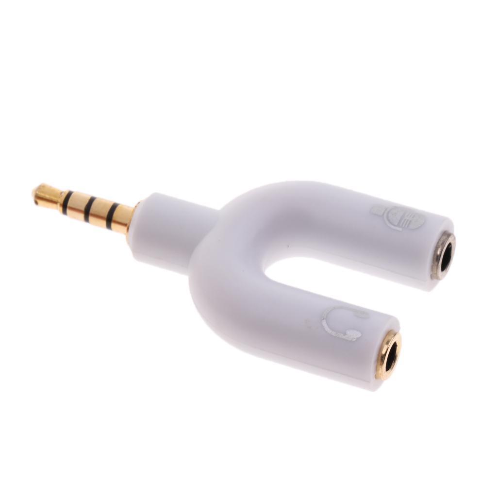 2Pcs 3.5mm Male Plug to 3.5mm Female Stereo Audio  Splitter Converter