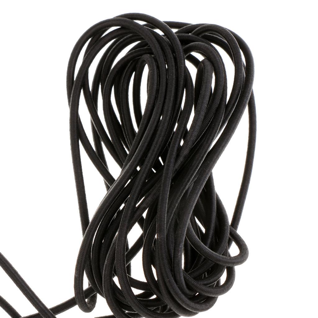 Black Elastic Rope Shock Cord Tie down Strap 5m Length 3mm Thickness