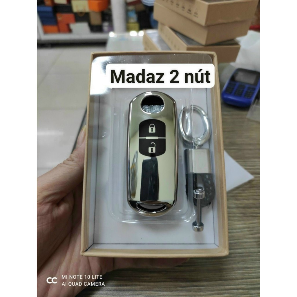 Ốp chìa khóa, bọc khóa tráng gương xe Mazda 2, mazda 3, mazda6, CX8, CX5, CX3, CX30 kèm móc treo