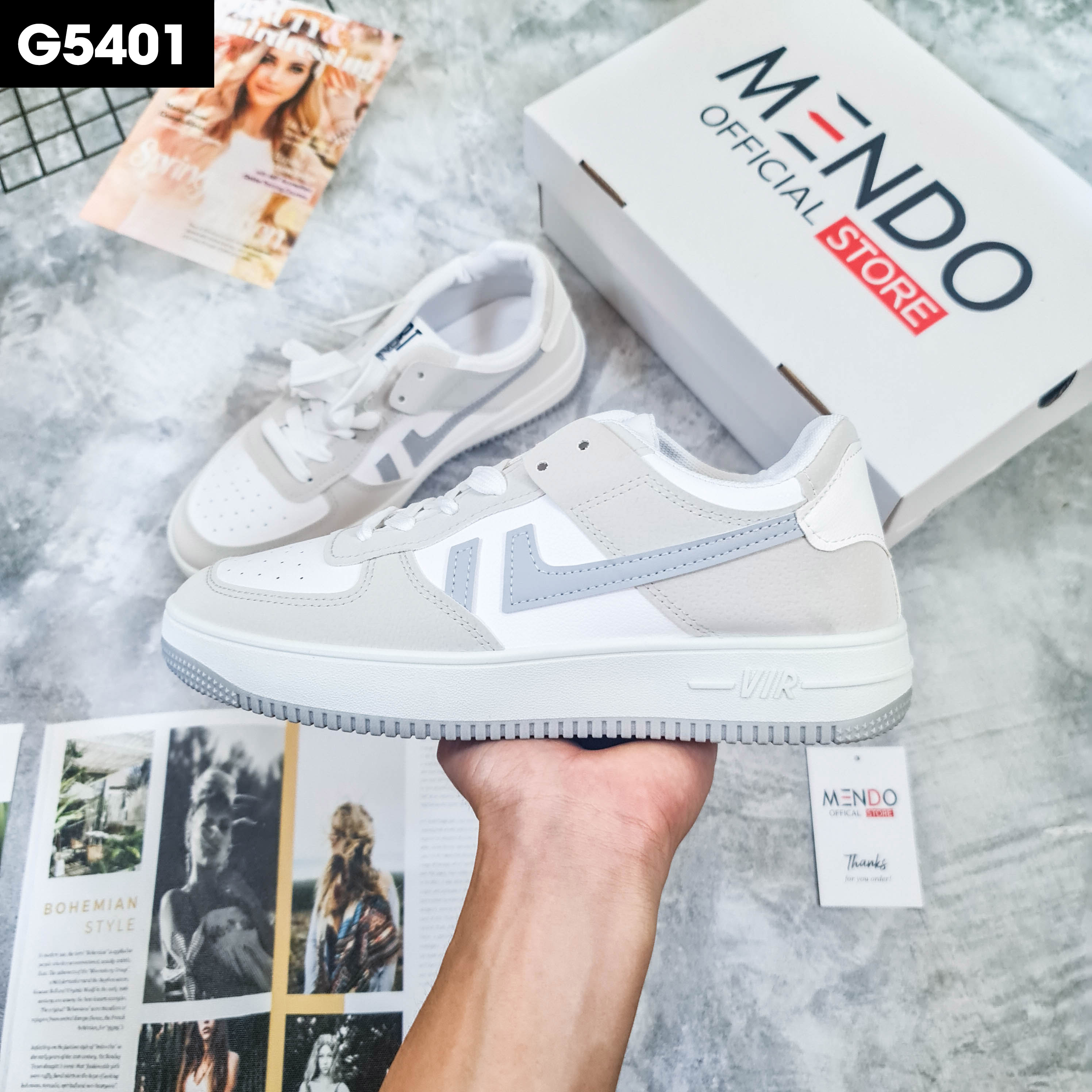Giày Thể Thao Nam MENDO - Giày Sneaker Màu Xanh - Xám, Giày Thể Thao Phong Chạy Nhảy, Đi Chơi, Đi Dạo Thoải Mái, Êm Ái 2022 - G5396