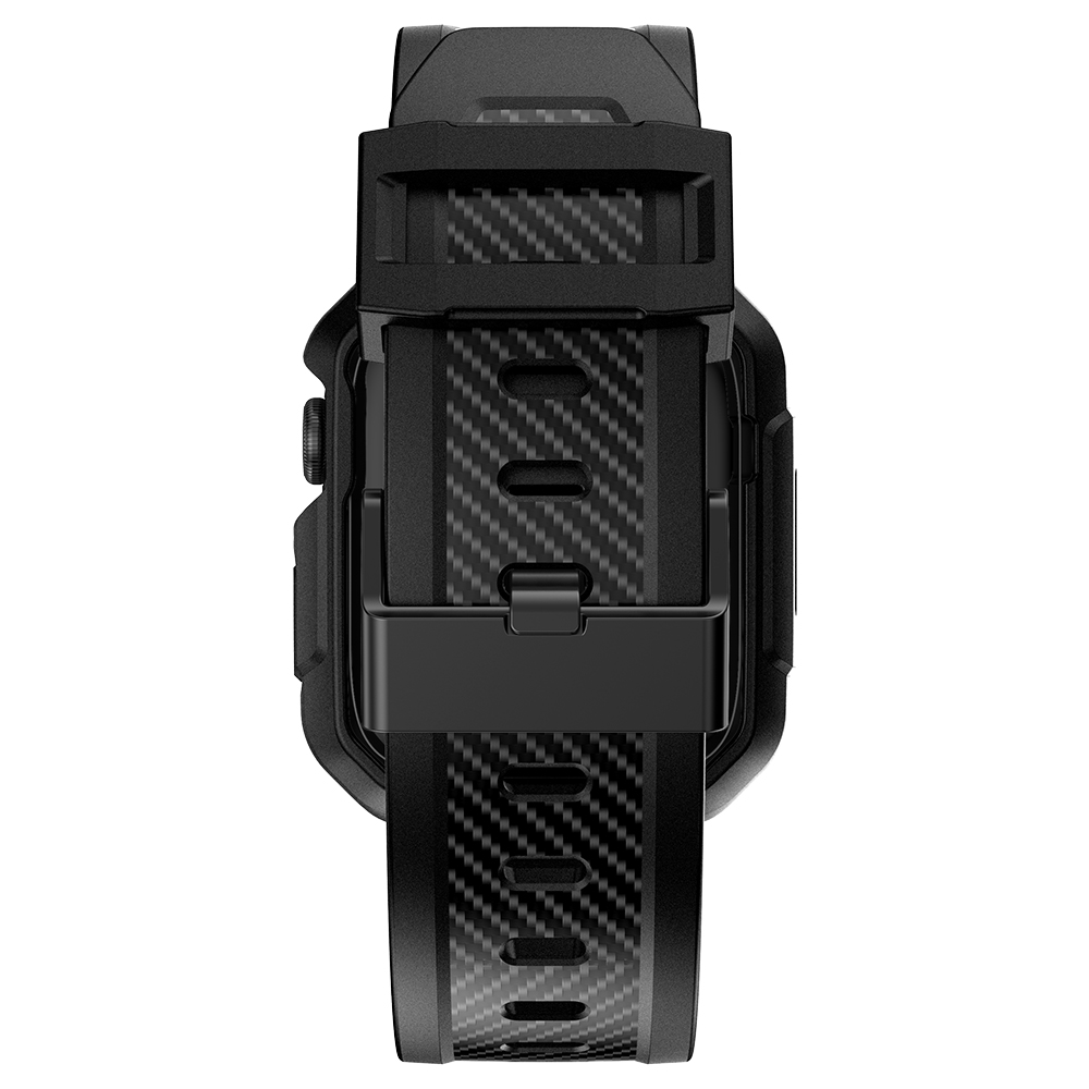 Ốp Case bảo vệ tích hợp dây đeo Vân Carbon cho Apple Watch Series 1/2/3/4/5/6/SE/7/8/9/SE2 Size 38/40/41mm &amp; 42/44/45mm - Hàng Chính Hãng