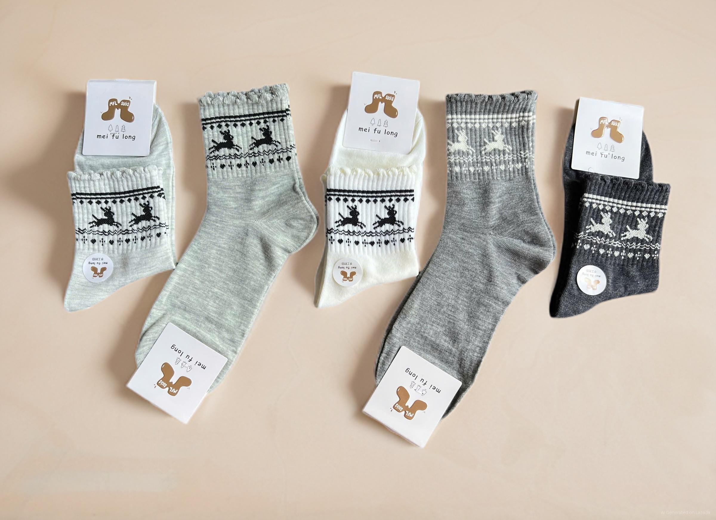 SET 5 ĐÔI TẤT VỚ NỮ CỔ CAO  MÃ 26 DÀNH CHO NỮ