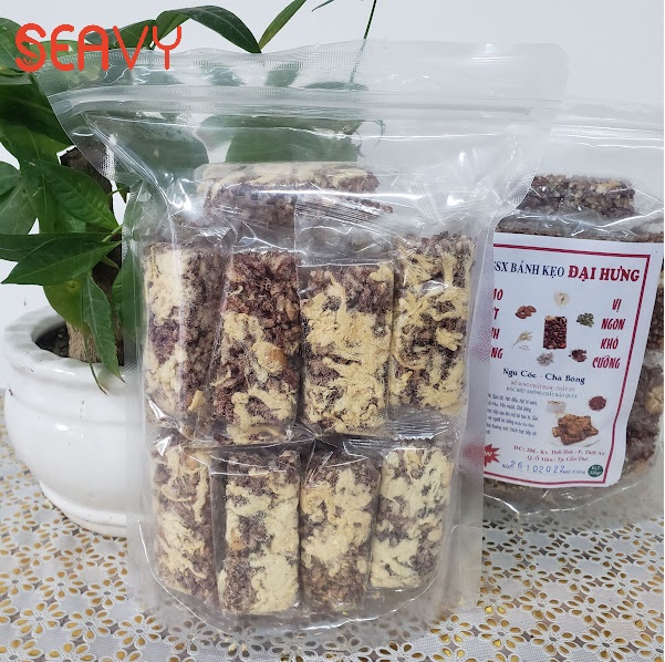 Đặc Sản Nha Trang -Bánh Gạo Lứt Giảm Cân Ăn Kiêng Với 4 Vị Siêu Hạt, Chà Bông, Rong Biển, Yến Mạch Seavy Gói 500g