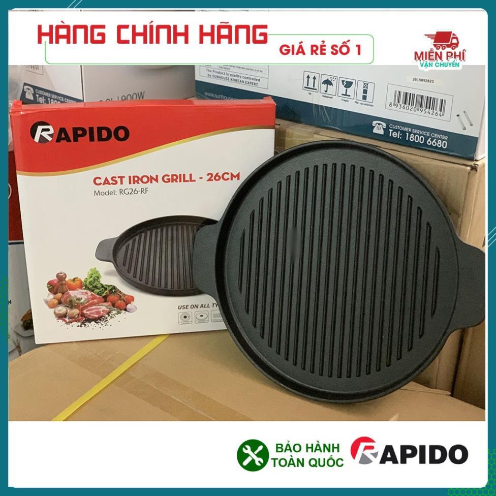 CHẢO NƯỚNG RAPIDO, CHẢO GANG NƯỚNG RAPIDO, 24CM 26CM DÙNG ĐƯỢC TRÊN MỌI LOẠI BẾP CHÍNH HÃNG