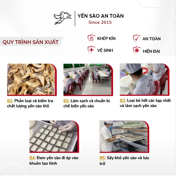 Yến vuông chia sẵn tiện lợi 1 lần chưng 36 miếng/100g dinh dưỡng cao 61% protein từ tổ yến Khánh Hòa Yến Sào An Toàn