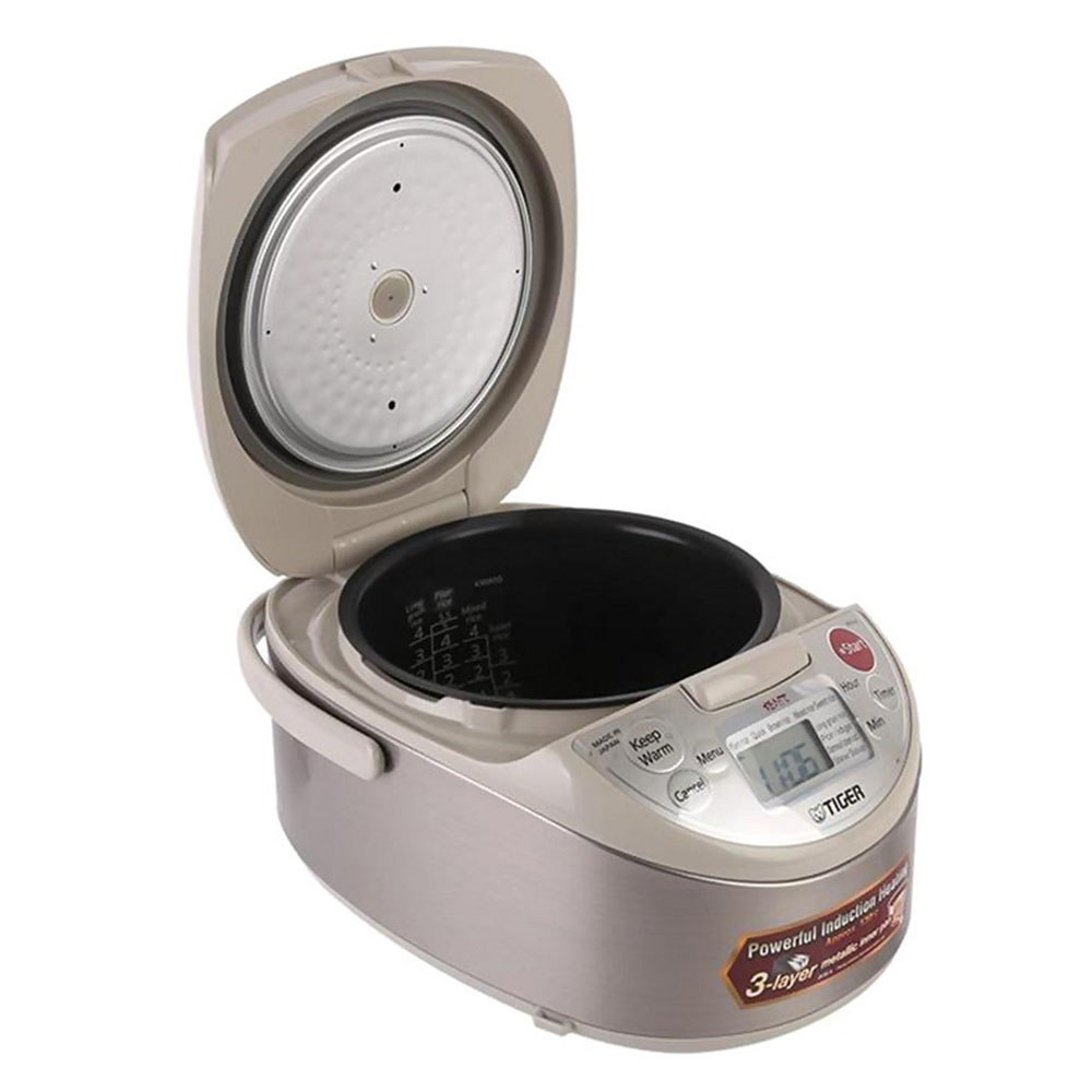 Nồi cơm điện tử cao tần Tiger 2 trong 1 JKW-A10W Tặng Bộ nồi nhà bếp PoongNyun BNCPT-SET - Hàng Chính Hãng