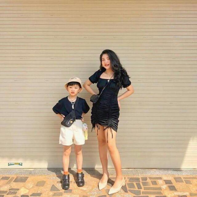 ĐẦM ĐEN BODY NHÚN EO DÂY RÚT SANG CHẢNH