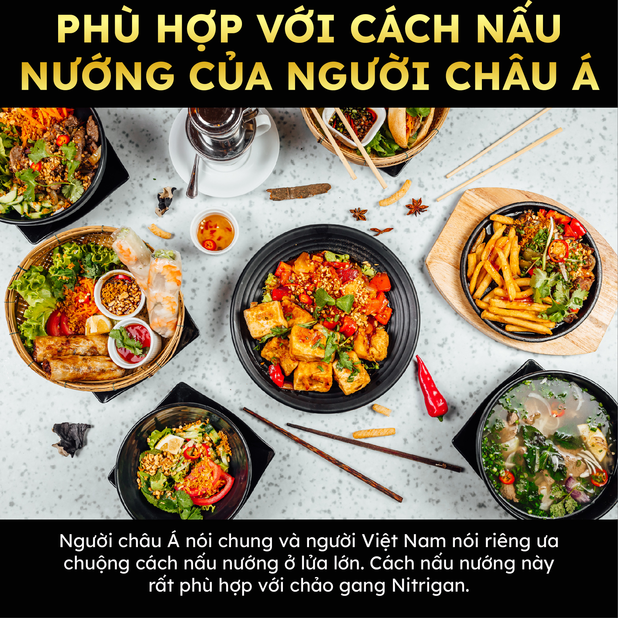 Chảo gang đúc công nghệ mới La gourmet Nitrigan™ 34cm lòng sâu 7L - 400543 (tốt cho sức khỏe, siêu bền)