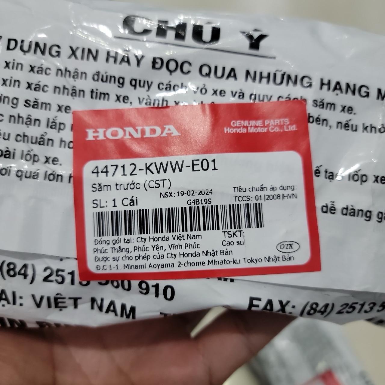 Săm trước xe số chính hãƞg Honda &quot;44712KWWE01&quot; kích thước 70-90-17 và 2.25-17
