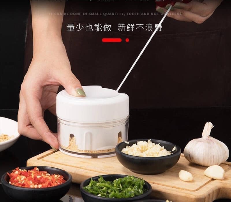 DẬP TỎI DÂY RÚT,Máy xay tỏi ớt cầm tay Mini Food Chopper Tiện dụng