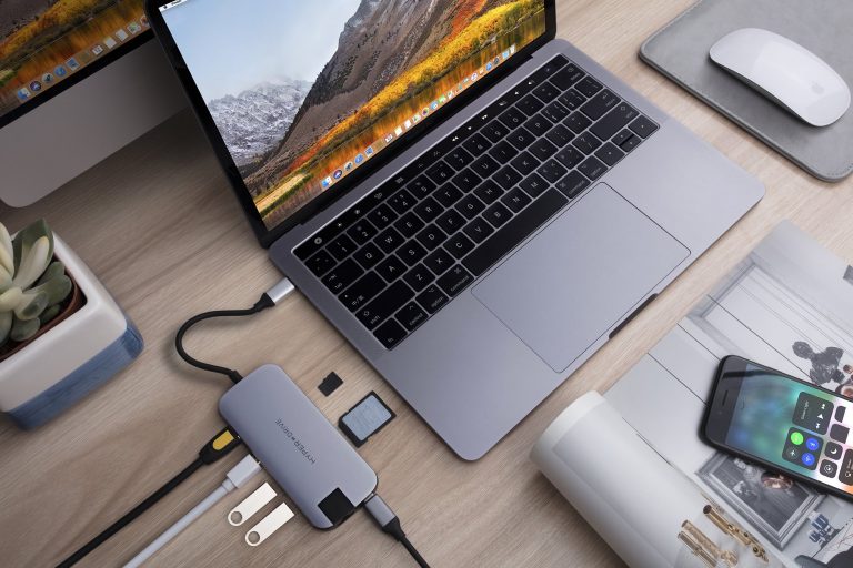 Cổng chuyển/ Hub USB Type-C SLIM 8in1 HyperDrive (Grey) - Hàng Chính Hãng