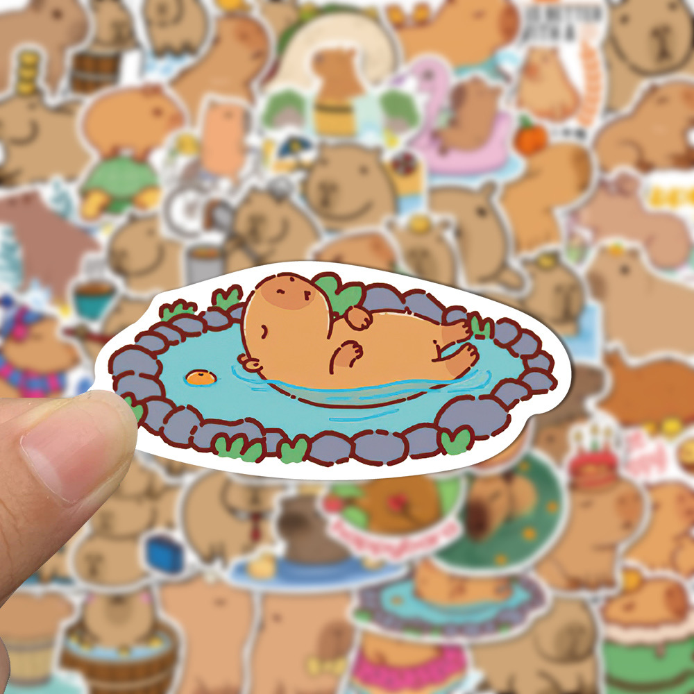 Bộ 50 Sticker ,Nhãn dán Capybara đáng yêu Hottrend 2023