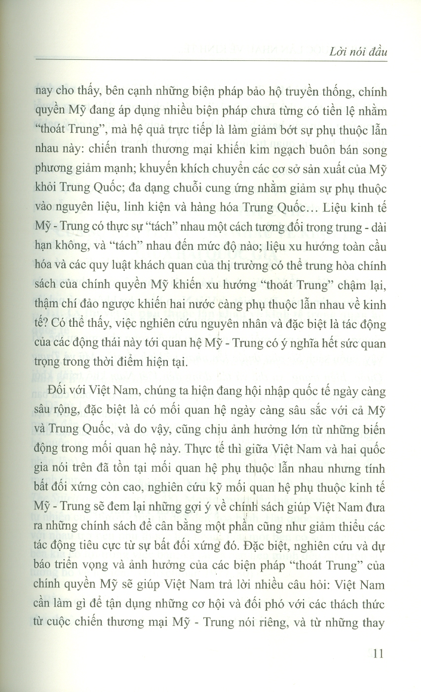 Sự Phụ Thuộc Lẫn Nhau Về Kinh Tế Giữa Mỹ Và Trung Quốc: Hiện Trạng, Xu Thế Và Tác Động Đến Việt Nam (Sách chuyên khảo) - Viện Hàn lâm Khoa học Xã hội Việt Nam - Viện Nghiên cứu Châu Mỹ;  TS. Nguyễn Thị Hải Yến chủ biên