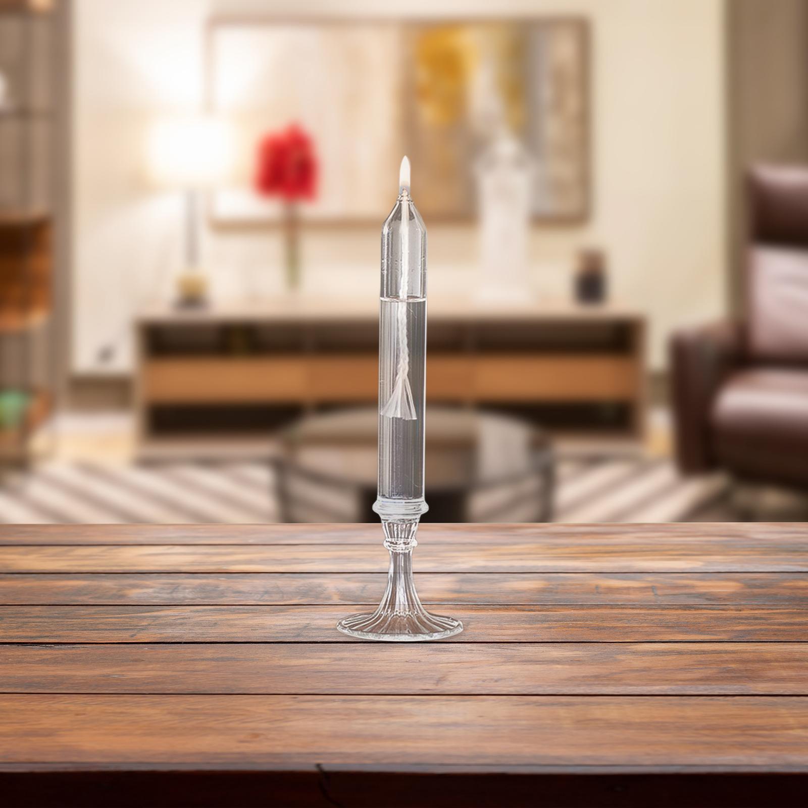 Portable Glass Oil Lamp Reusable Clear Light for Photo Props Collection