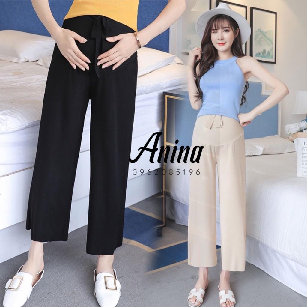 Quần bầu ống rộng dáng suông,- quần bầu VẢI COTTON TĂM mềm mát, có đáp bụng và chun chỉnh size cho b