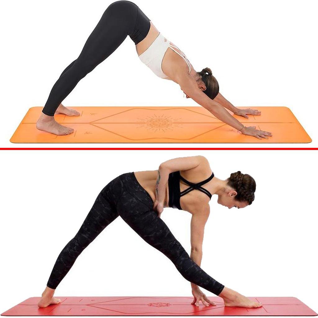 Thảm Tập Yoga Định Tuyến Bằng Da PU Chính Hãng Amalife Thảm Yoga Tập Gym Cao Cấp + Túi Đựng Thảm và Dây Buộc