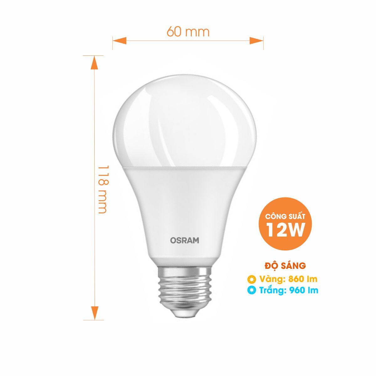 Bóng đèn LED Bulb E27 ECO CLASSIC A 12W OSRAM